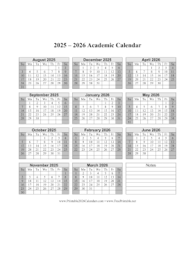 2025-2026 Academic Calendar Calendar