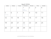 April 2026 Calendar