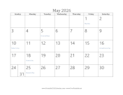 May 2026 Calendar