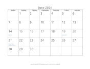 June 2026 Calendar