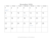 November 2026 Calendar